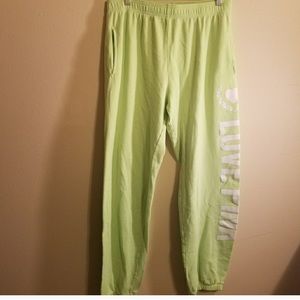 PINK Lime Green sweats! Size M
